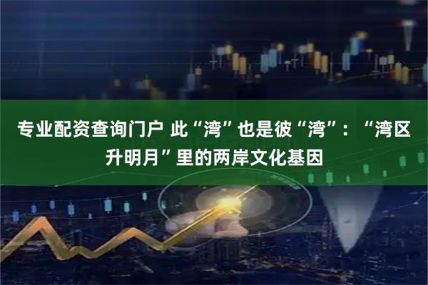 专业配资查询门户 此“湾”也是彼“湾”：“湾区升明月”里的两岸文化基因